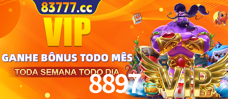 Banner promocional do 8897 oferecendo 100% de recompensas adicionais contínuas para quem fizer o login diário (Daily sign-in), com um mascote de coelho.